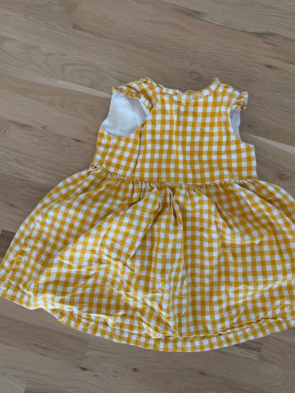 Yellow Gingham Kids Dress